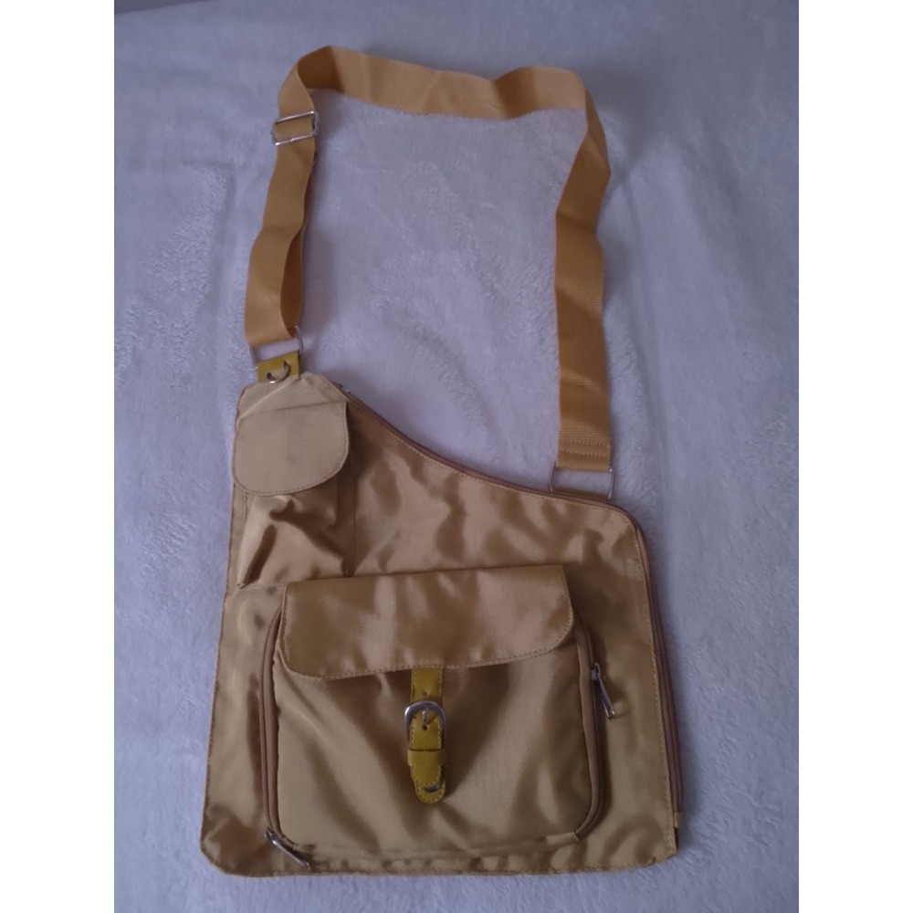 Itz Magic! Studios Santa Barbara Asymmetric Crossbody Sling Bag Mustard Yellow